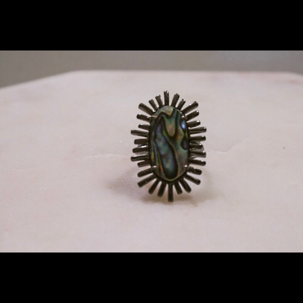 Kendra Scott Gunmetal Abalone Owen Ring